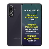 Samsung Galaxy M56 5G (Black, 8GB RAM, 128GB Storage) | Slimmest in Its Class | Tough Gorilla Glass Victus+ | Stunning 10-Bit HDR Video | Pro-Grade Nightography | Powerful 4nm Snapdragon Processor | Advanced Vapor Cooling System
