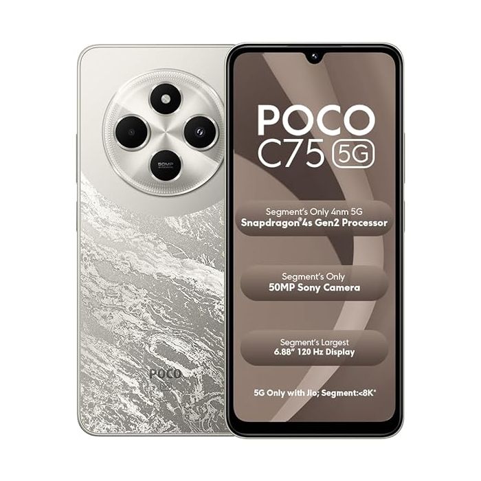 POCO C75 5G (4GB RAM, 64GB Storage) – Superfast 5G, Powerful Performance & Stylish Look