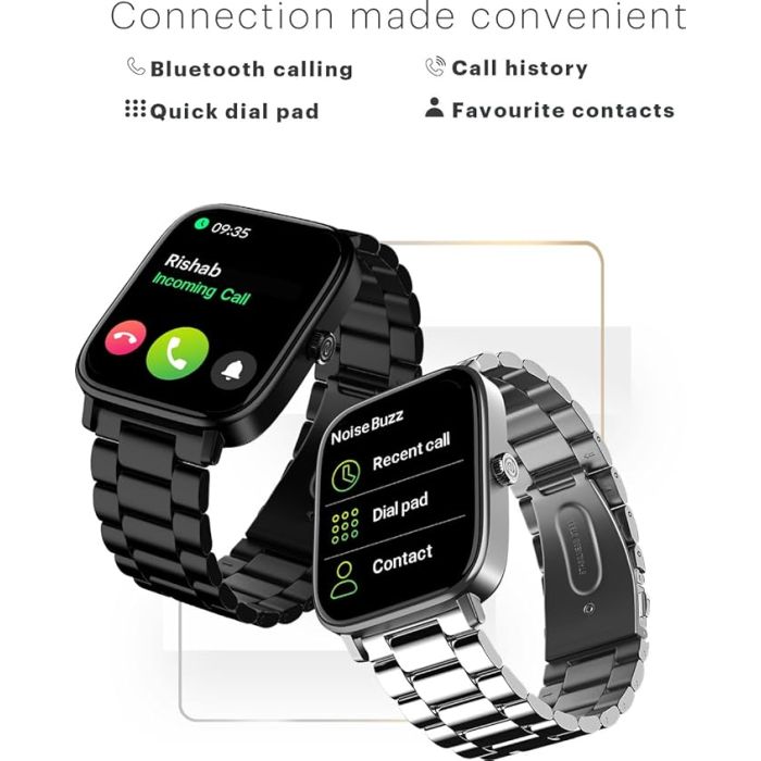 Noise Pulse 2 Pro [New Launch] | 1.8" Vibrant Display | Bluetooth Calling Smart Watch for Men & Women | 7 Days Battery Life | Metallic Finish | Health Suite | Built-in Games (Elite Black)