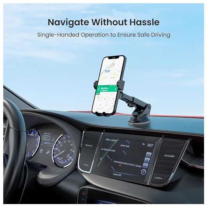 Dashboard Mount Car Mobile Phone Holder | Secure & Adjustable